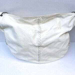 Bottega Veneta White Leather Hobo Shoulder Bag